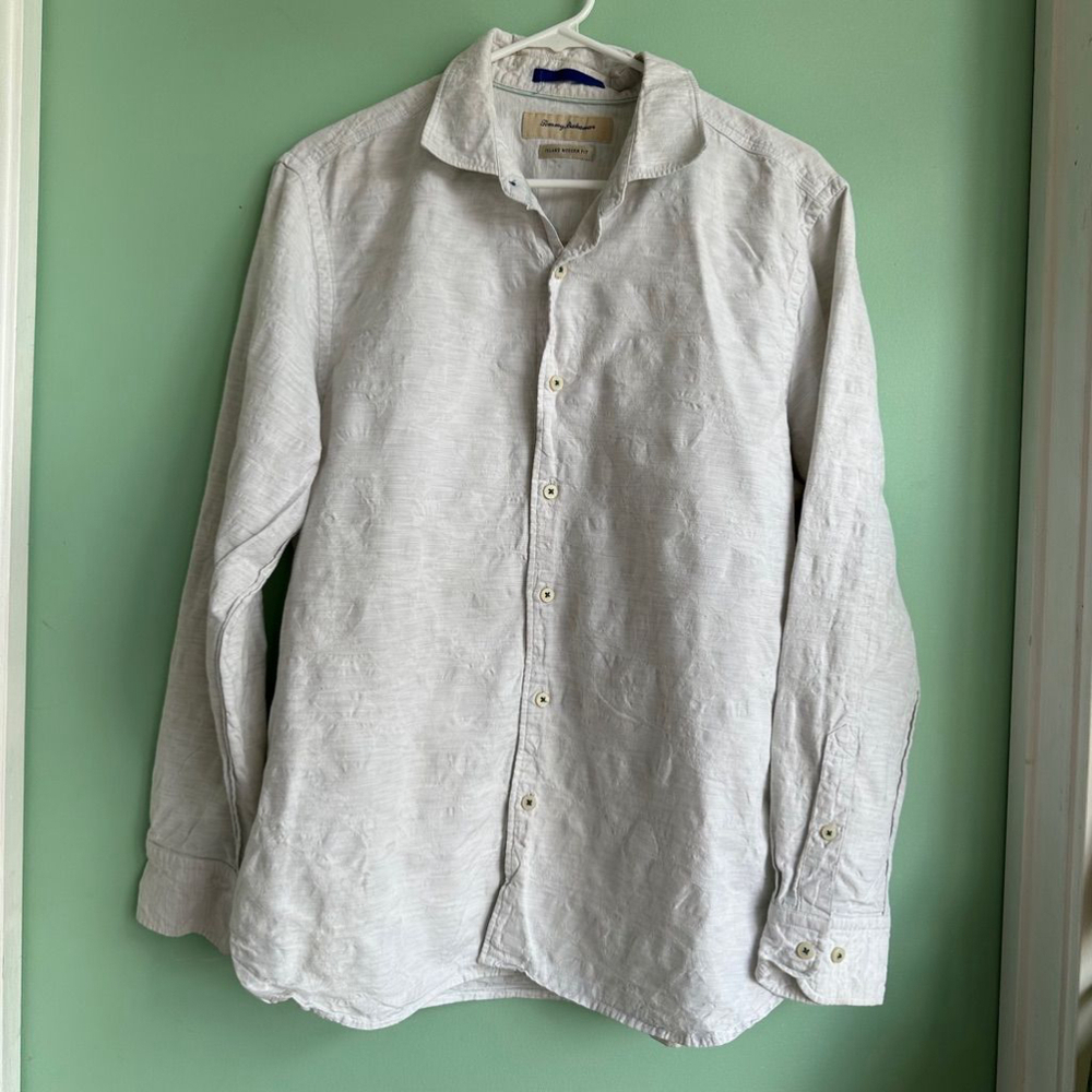 Men's Tommy Bahama Island Modern Fit Shirt Size L/G White